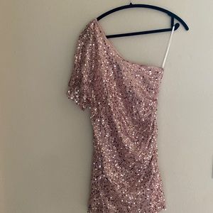 🚨PRICE DROP🚨 Jodi Kristopher Blush Sequined Cocktail Dress Size 1 EUC